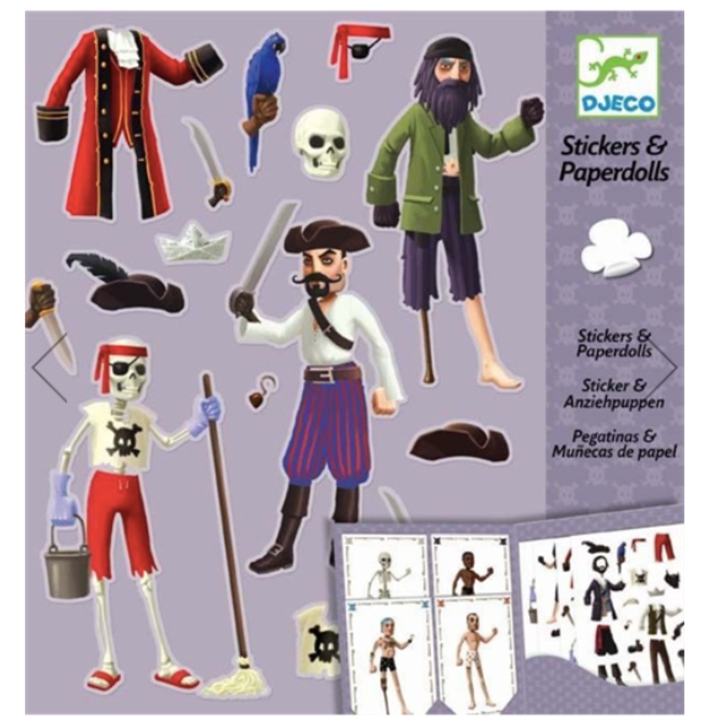 Djeco – Stickers & Paperdolls – Reusable – Pirates