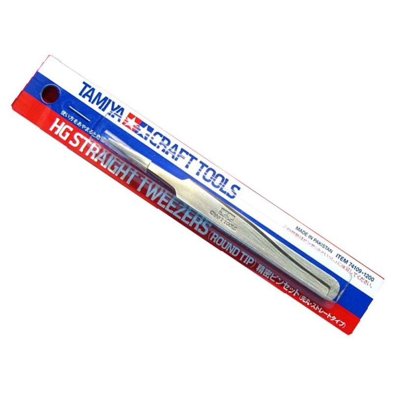 Tamiya Craft Tools – HG Straight Tweezers (Round Tip)