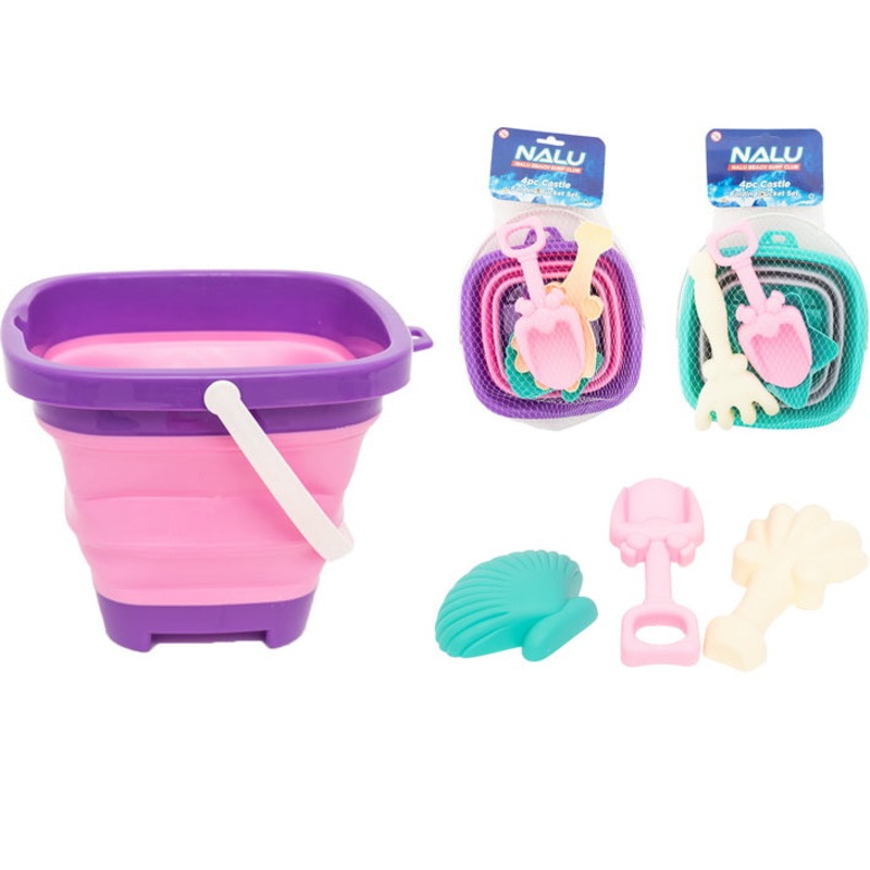 4 Piece Castle Folding Bucket & Accessories