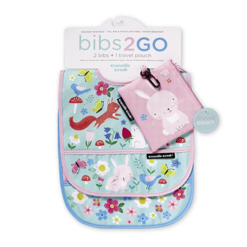 Crocodile Creek – Bibs-2-Go Set – Backyard Friends (2-Pack)