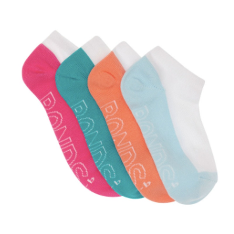 Bonds | Socks Kids Logo Light Low Cut 4 Pack Pink Zing