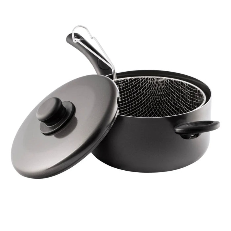 22Cm Chip Pan & Lid Non Stick