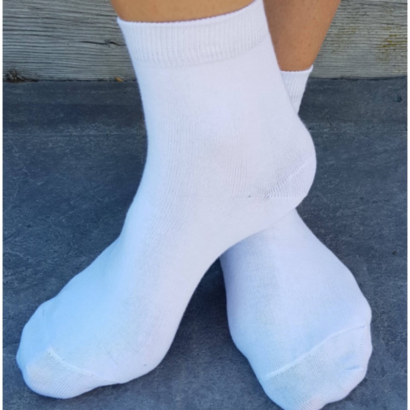 Columbine | Cotton Crop Socks 3 Pairs White