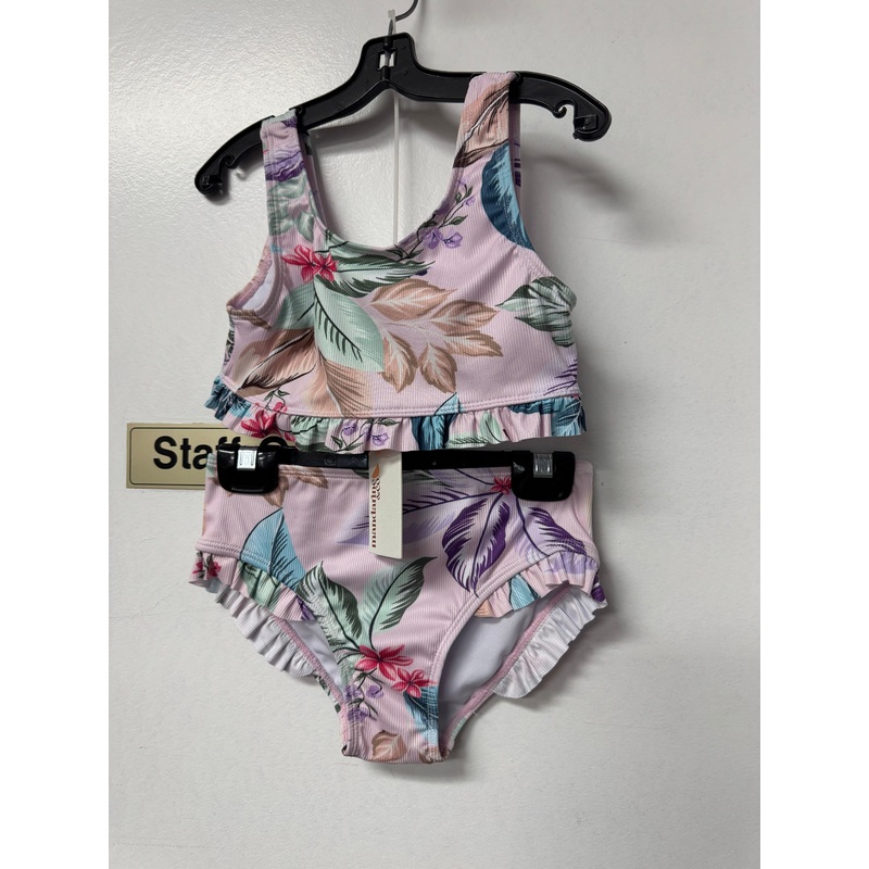 Mandarin & Co Bikini Open Back w/Ruffle Blushing Lilac Leaf KIDS’