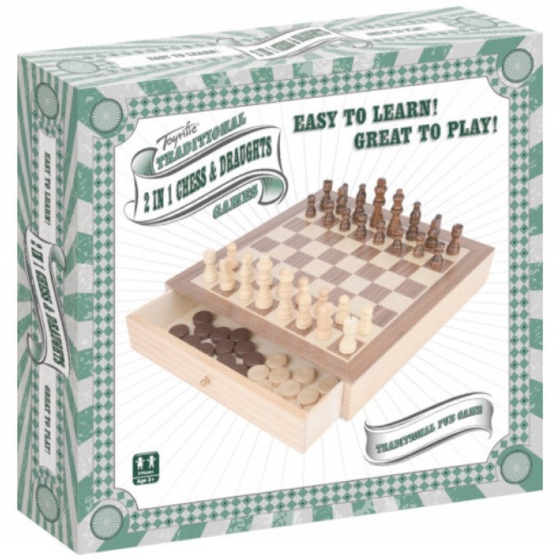 Toyrific 2 in 1 Chess & Draughts