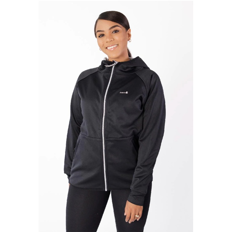THERM All-Weather Hoodie – Black | Waterproof Windproof Eco – Ladies