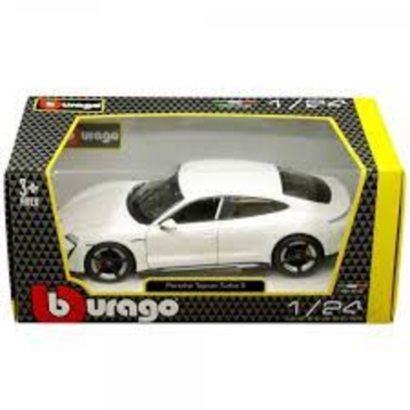 Burago Porsche Taycan Turbo S White