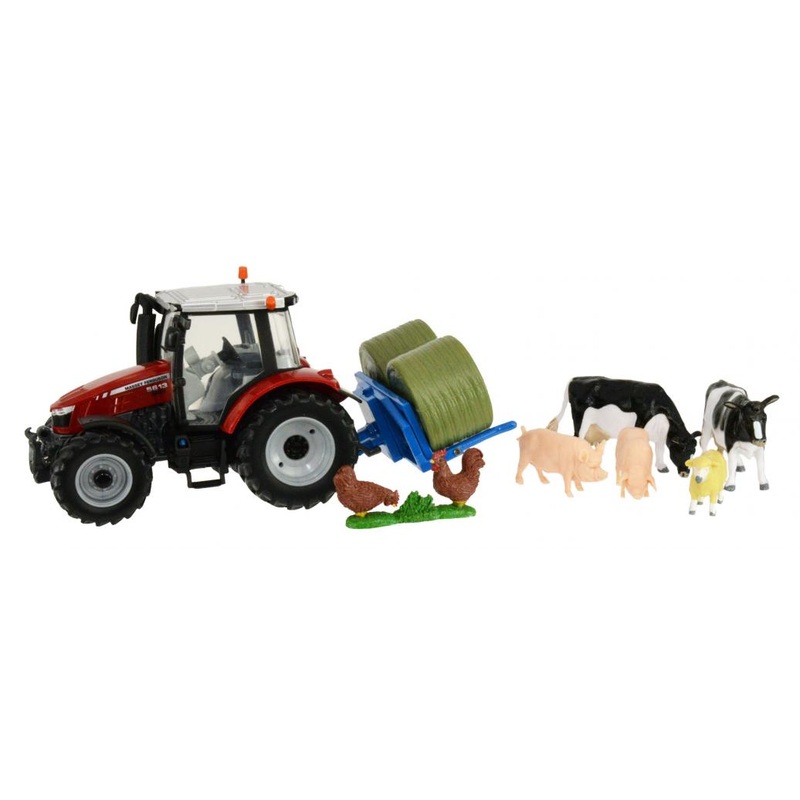 Britains 43205 Massey Ferguson 5612 Tractor & Bale Lifter Play Set