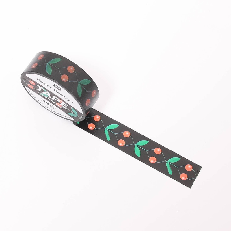 Washi Tape | Cherries Black