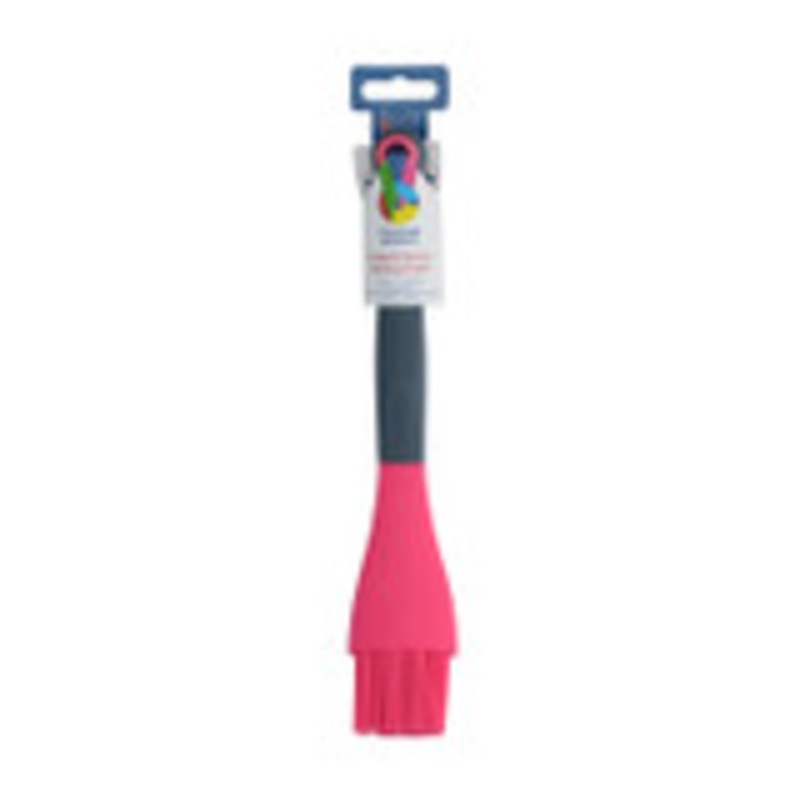 Colourworks Brights Pink Silicone-Headed Angled Pastry / Basting Brush