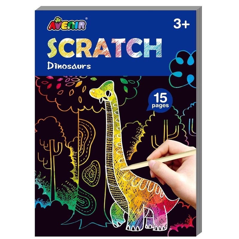 Avenir | Mini Scratch Book – Dinosaurs – 15 Sheets