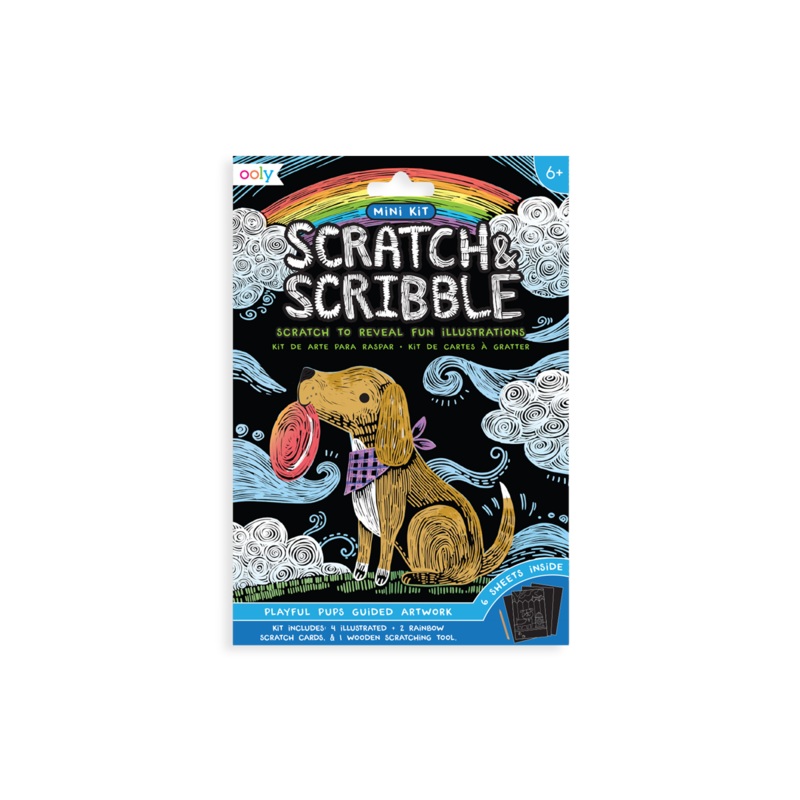 Ooly Scratch & Scribble Mini Scratch Art Kit Playful Pups